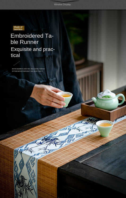 Bamboo Tea Mat New Chinese Style Zen Tea Flag