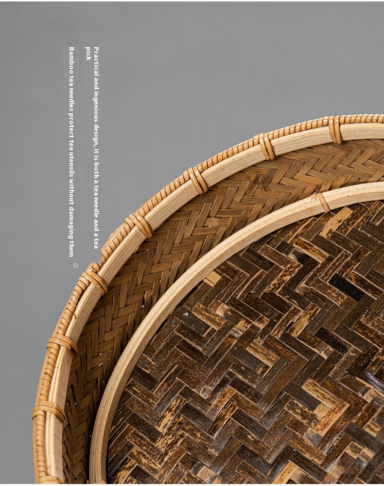 Bamboo Basket Old-Fashioned Portable Small Basket