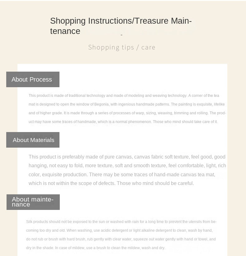 New Chinese Style Host Tea Mat