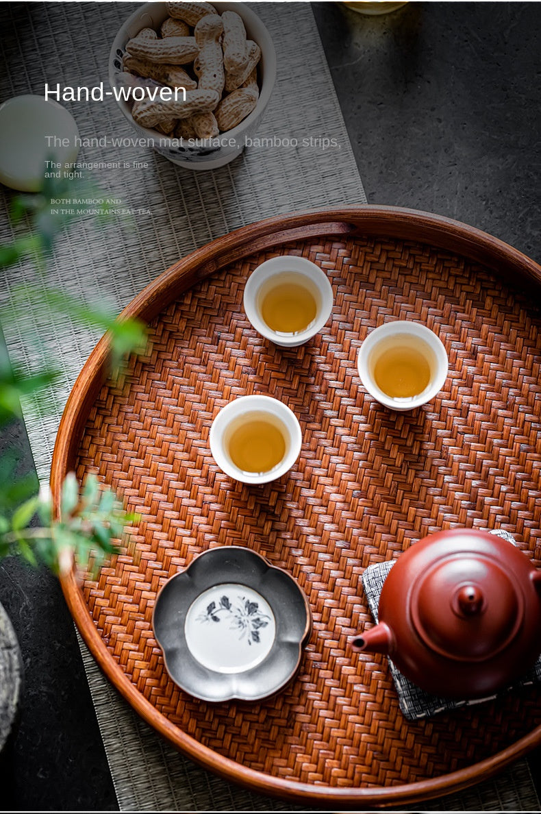 Bamboo Woven Dry Pour Tea Tray