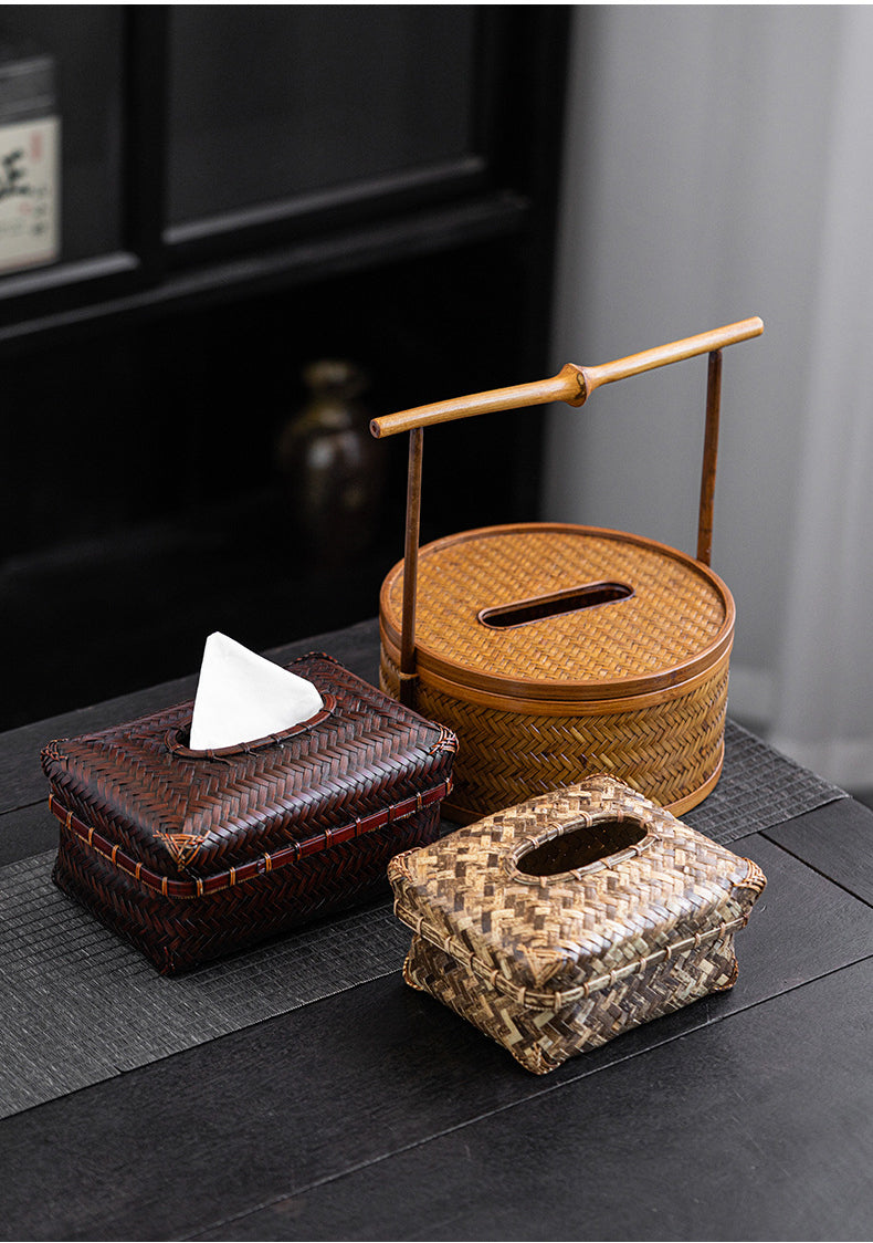Bamboo Woven Tissue Box