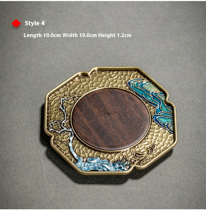 Enamel Japanese Style Metal Tea Cup Coaster