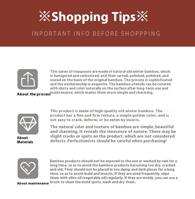 Bamboo Tea Scoop Three-Piece Set