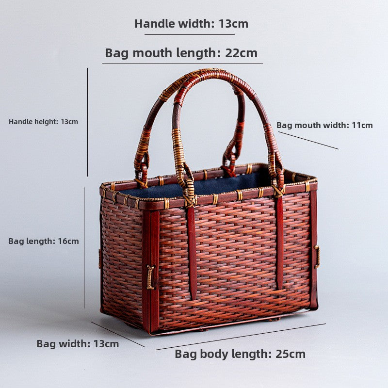 Japanese Style Handmade Retro Mini Bamboo Bag