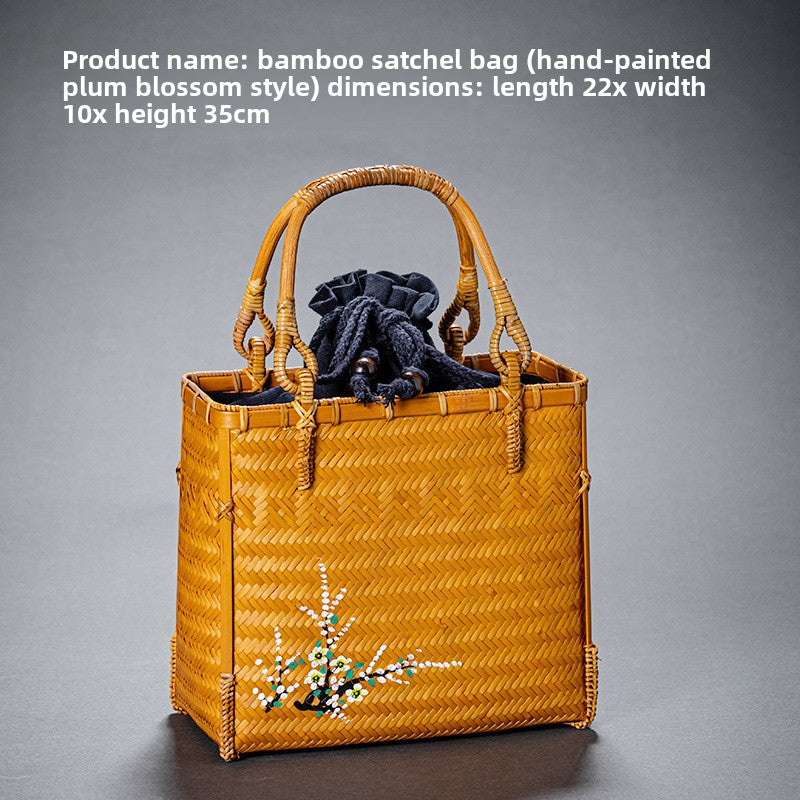 Bamboo Woven Basket Bag