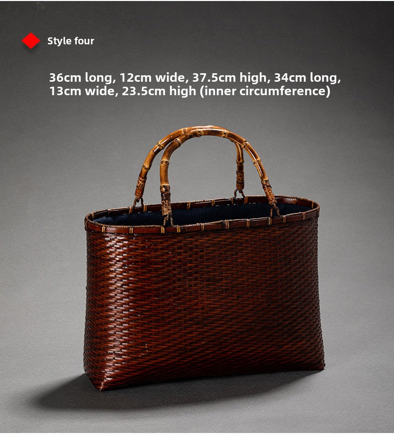 Handheld Retro Bamboo Woven Bag