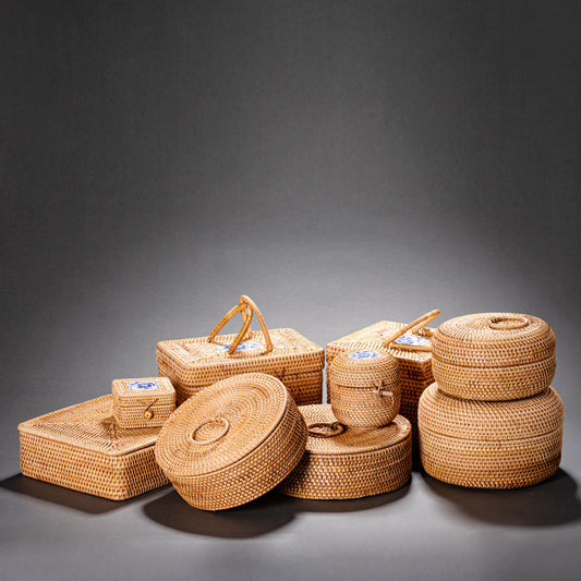Rattan Pu'er Tea Caddy Storage Basket