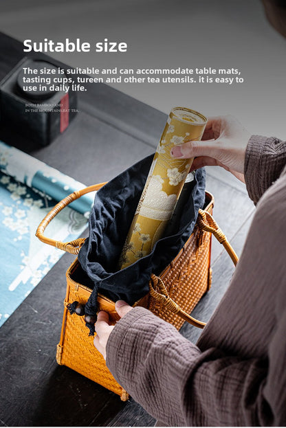 Bamboo Woven Basket Bag