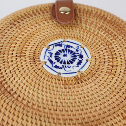 Handmade Indonesian Rattan Woven Shoulder Bag