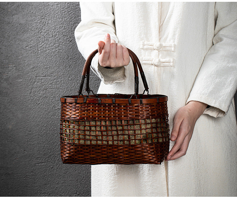 Handmade Retro Bamboo Woven Bag