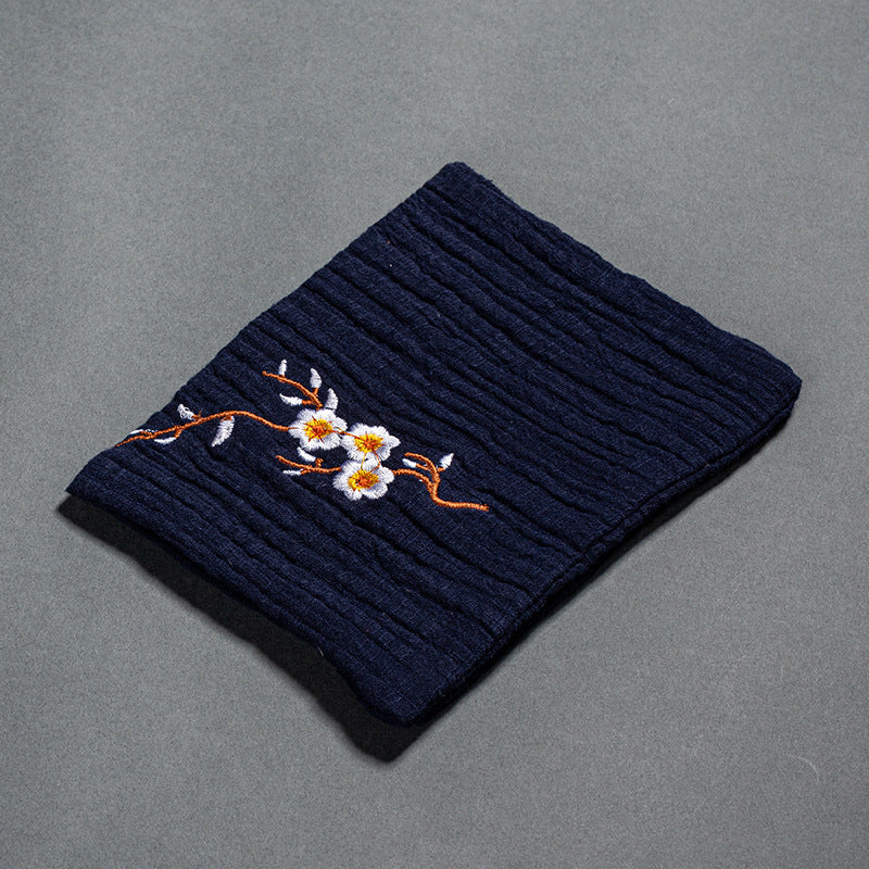Cotton and Linen Embroidered Tea Towel