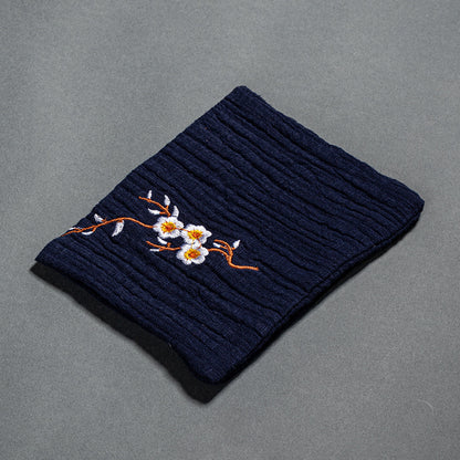 Cotton and Linen Embroidered Tea Towel