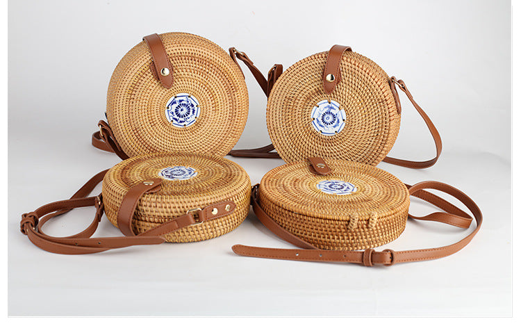 Handmade Indonesian Rattan Woven Shoulder Bag