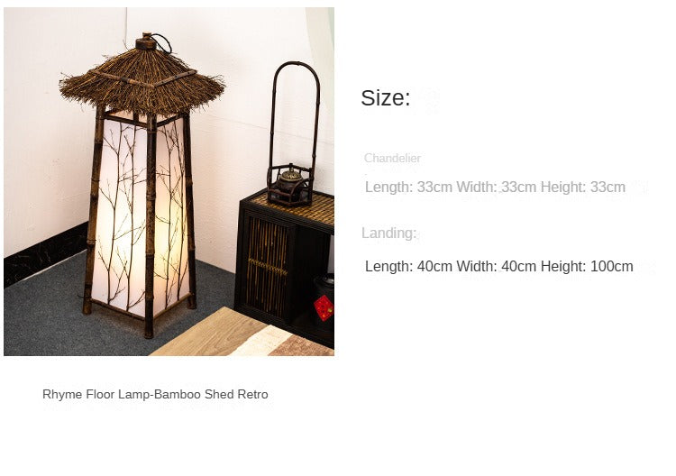 Antique bamboo-made table lamp