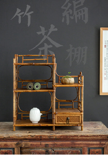 Handmade Bamboo Tea Shelf Curio Stand