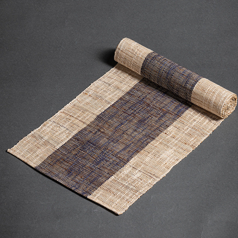 Hand-woven hemp grass tea mat