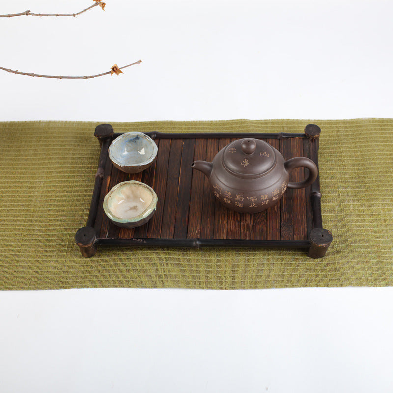 Japanese Style Purple Bamboo Tea Tray