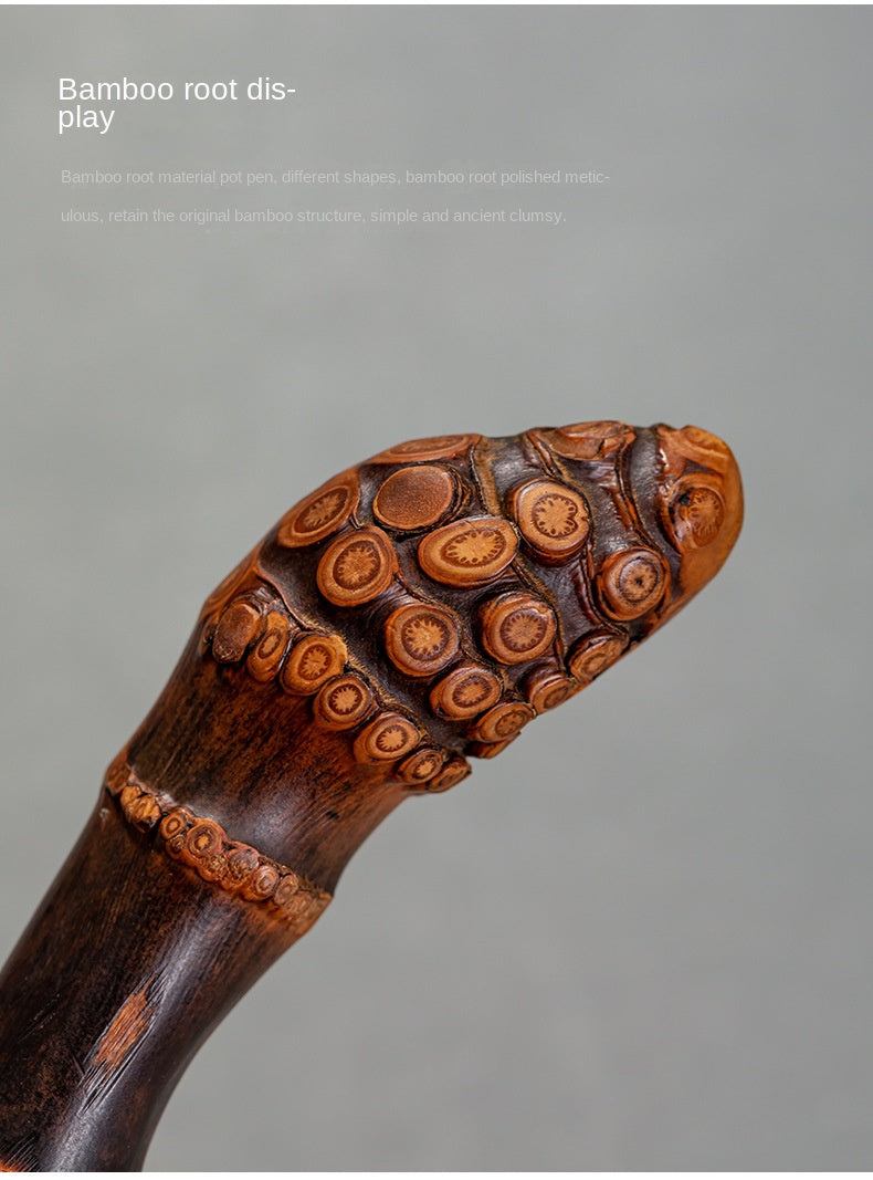 Chinese Style Old Bamboo Root Teapot Brush