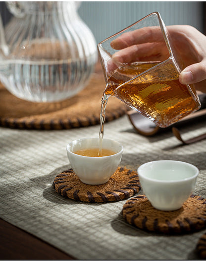 Coconut Palm Coaster Tea Mat Thickened Bristle Mat
