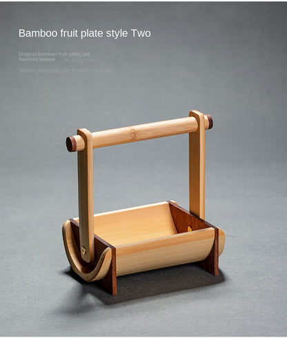 Chinese Style Bamboo Handle Tea Tray