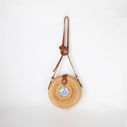 Handmade Indonesian Rattan Woven Shoulder Bag
