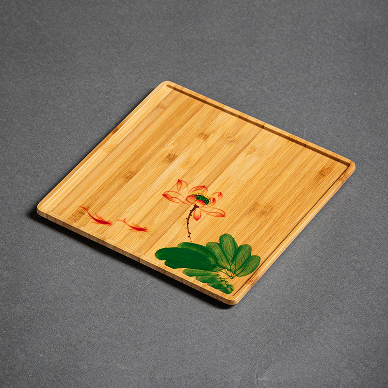 Heavy Bamboo Rectangular Single Layer Simple Tray