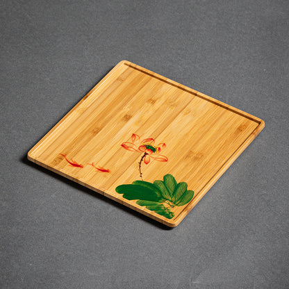 Heavy Bamboo Rectangular Single Layer Simple Tray