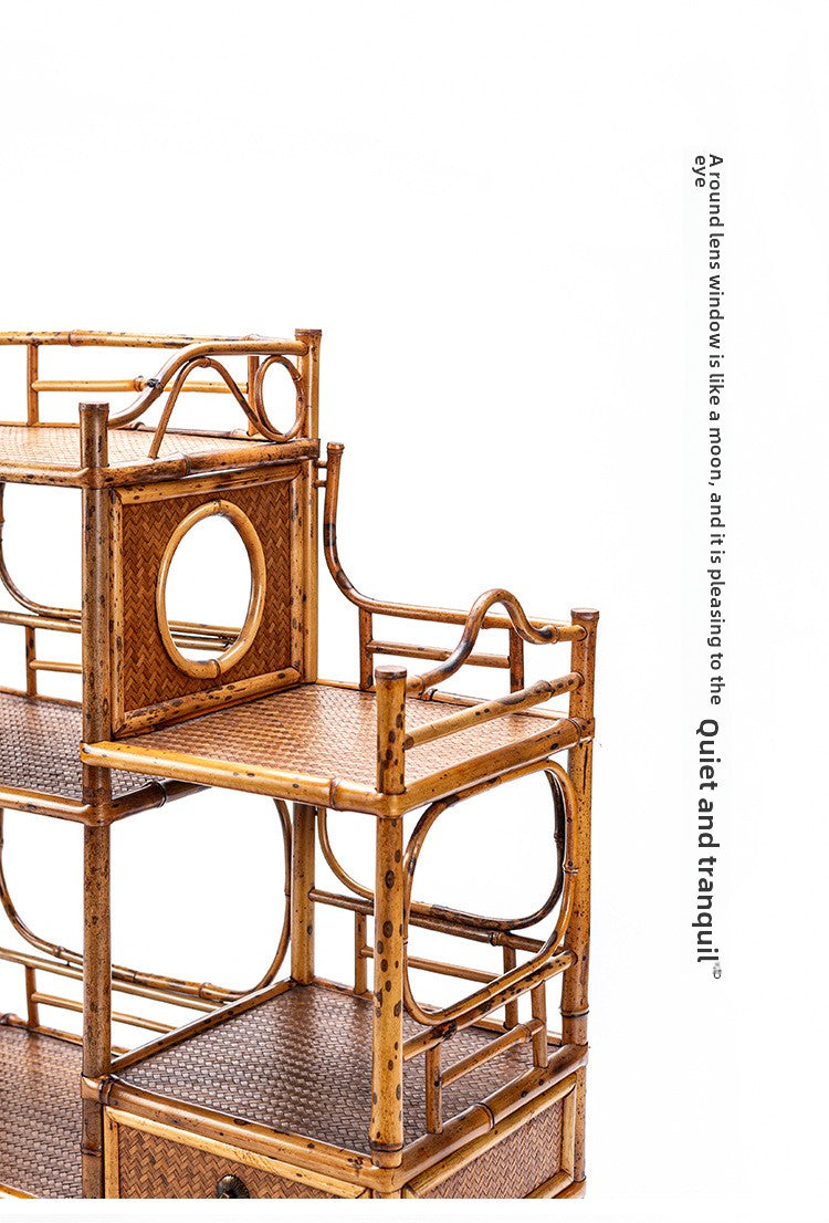 Handmade Bamboo Tea Shelf Curio Stand