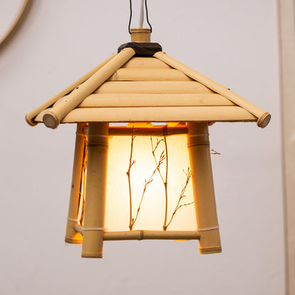 Antique bamboo-made table lamp