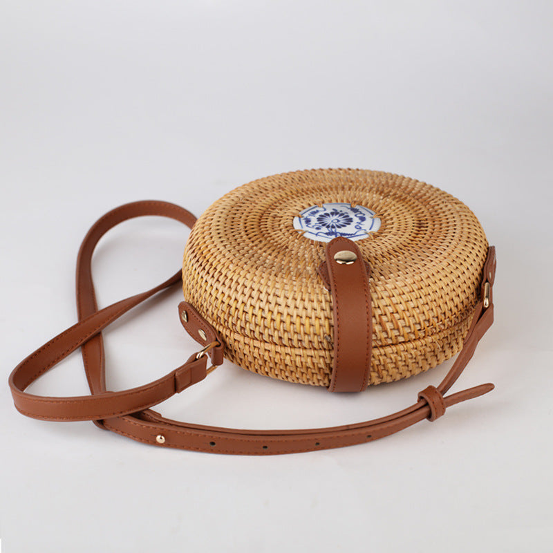 Handmade Indonesian Rattan Woven Shoulder Bag