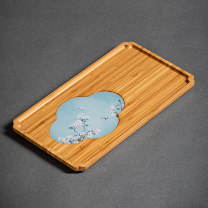 Heavy Bamboo Rectangular Single Layer Simple Tray