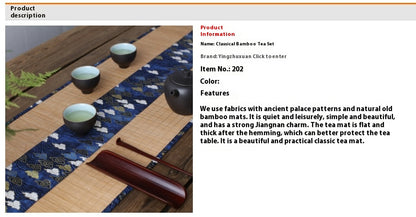 Chinese Retro Bamboo Tea Mat