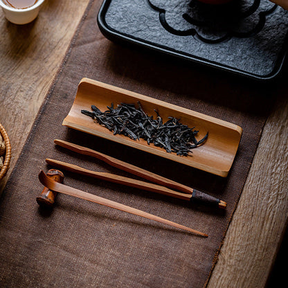Chinese Retro Bamboo Tea Scoop Three-Piece Set