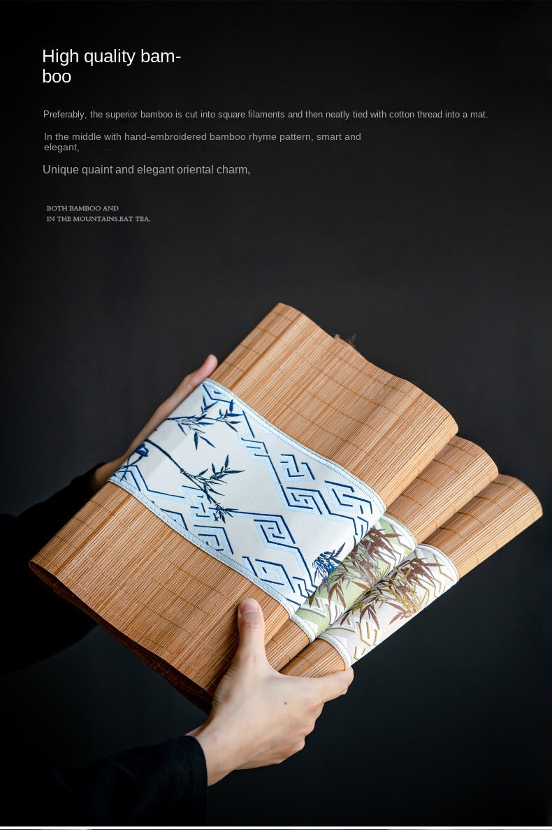 Bamboo Tea Mat New Chinese Style Zen Tea Flag