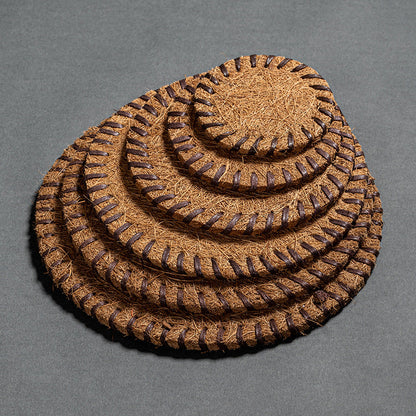 Coconut Palm Coaster Tea Mat Thickened Bristle Mat