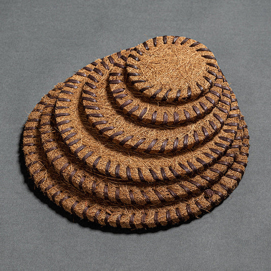 Coconut Palm Coaster Tea Mat Thickened Bristle Mat