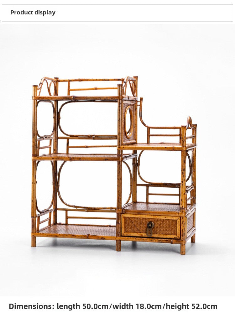 Handmade Bamboo Tea Shelf Curio Stand