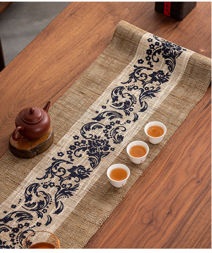Hand-woven hemp grass tea mat