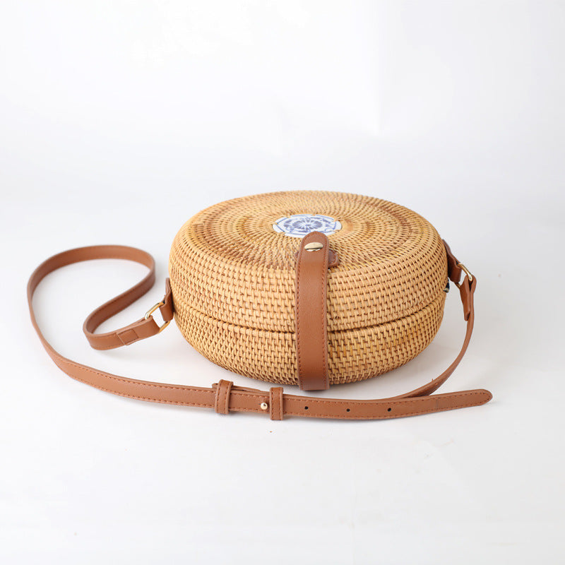 Handmade Indonesian Rattan Woven Shoulder Bag