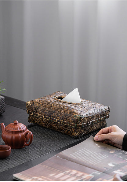 Bamboo Woven Tissue Box
