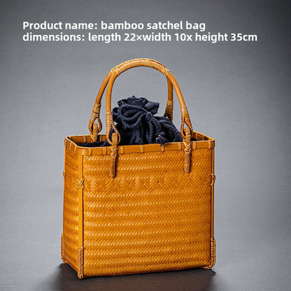 Bamboo Woven Basket Bag