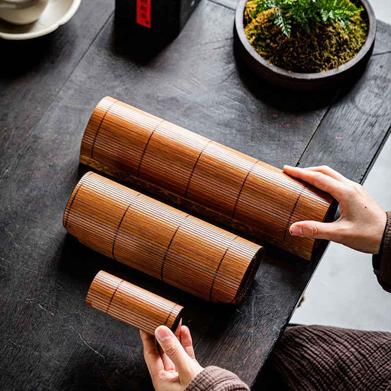 Large Lacquered Bamboo Tea Mat