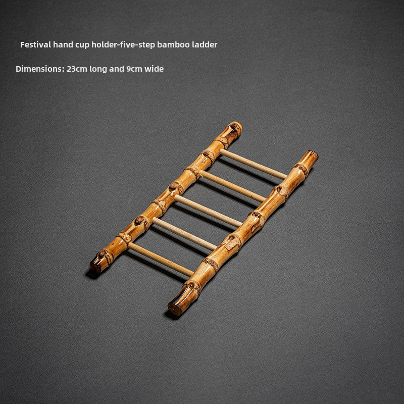 Bamboo Whip Tea Cup Holder