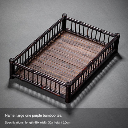 Bamboo Woven Tea Set Storage Basket Frame