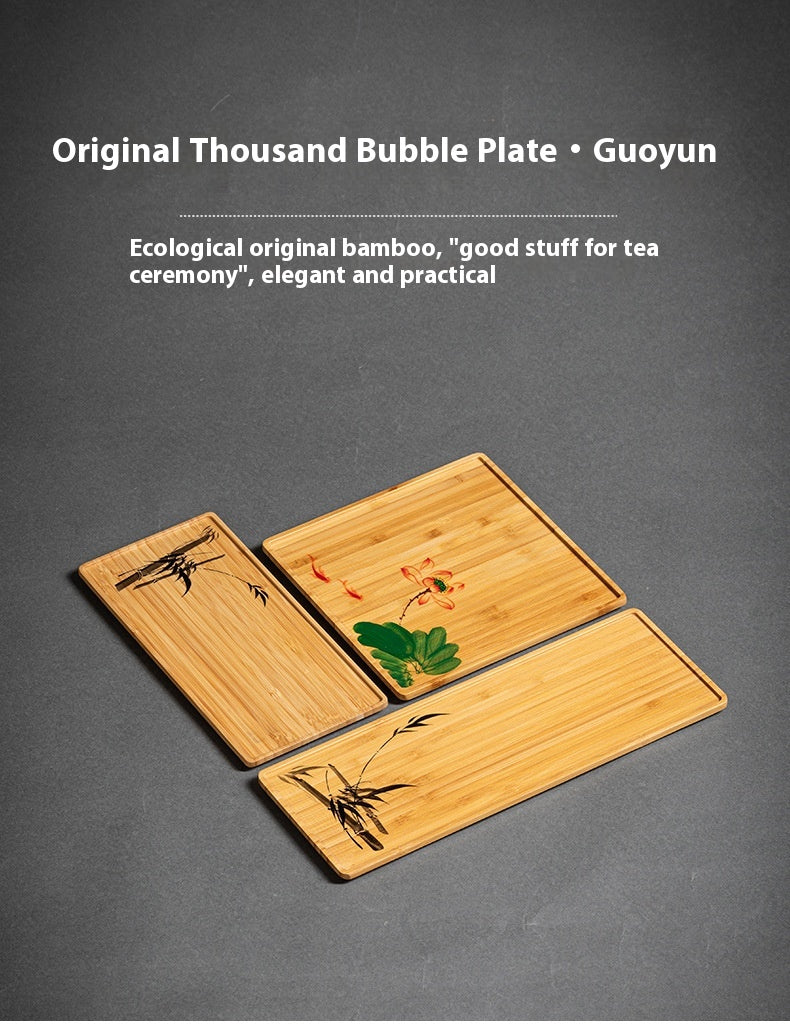 Heavy Bamboo Rectangular Single Layer Simple Tray