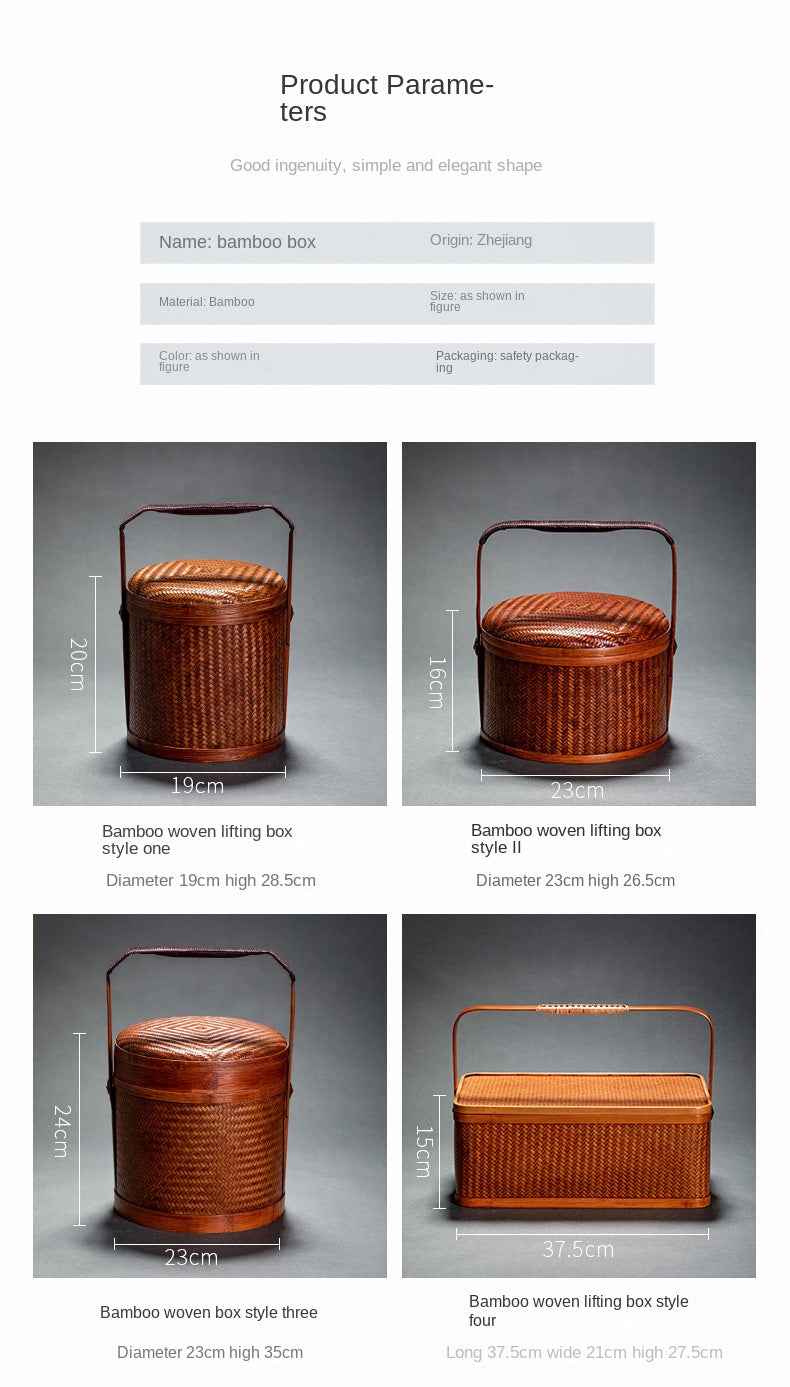 Japanese Retro Handmade Bamboo Basket