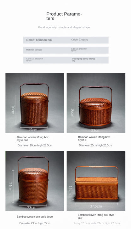 Japanese Retro Handmade Bamboo Basket