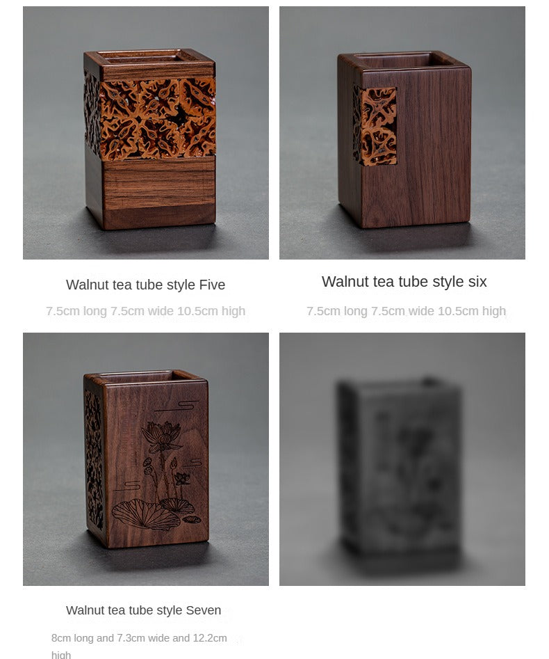Walnut Tea Container