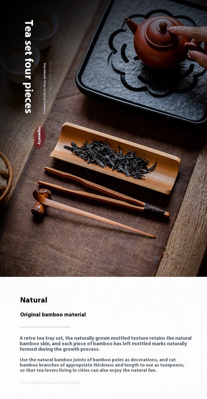 Chinese Retro Bamboo Tea Scoop Three-Piece Set