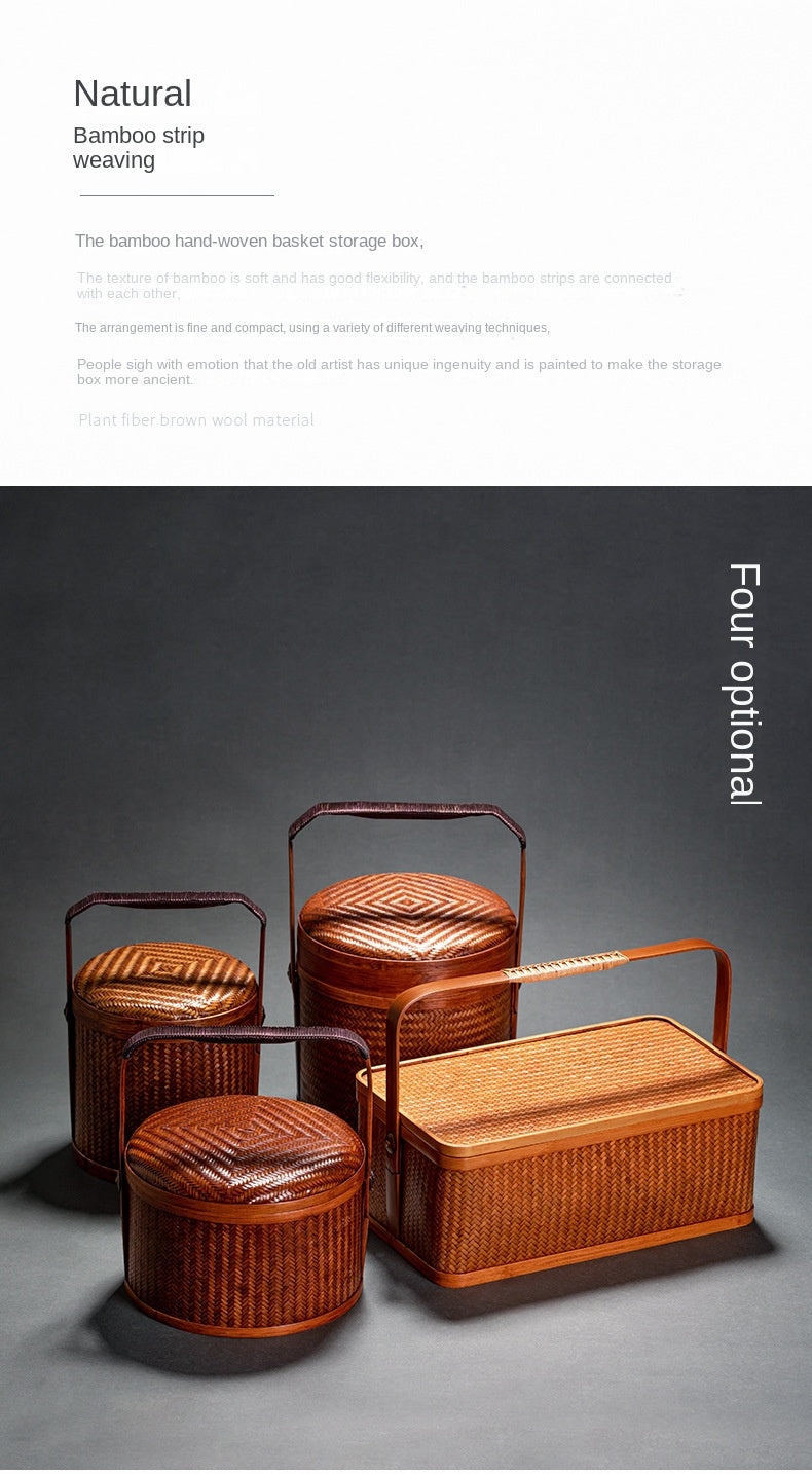 Japanese Retro Handmade Bamboo Basket